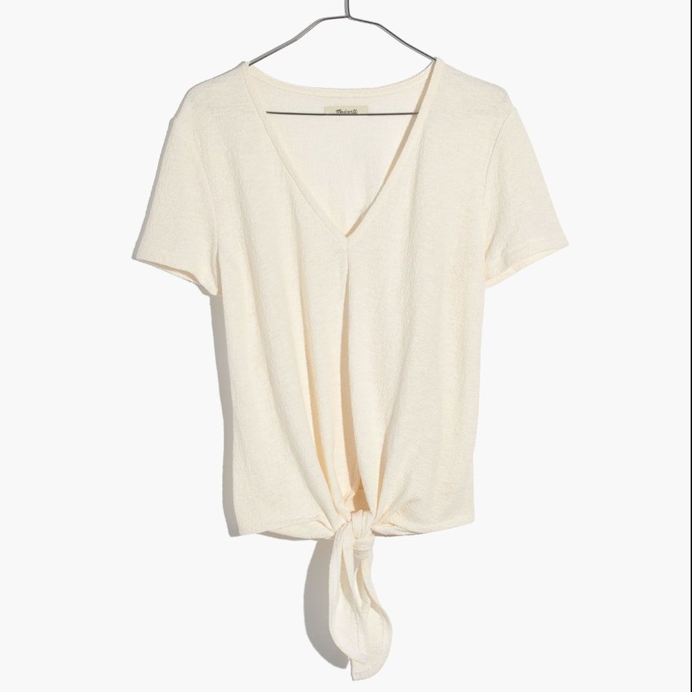 Madewell Texture & Thread Modern Tie-Front Top XS